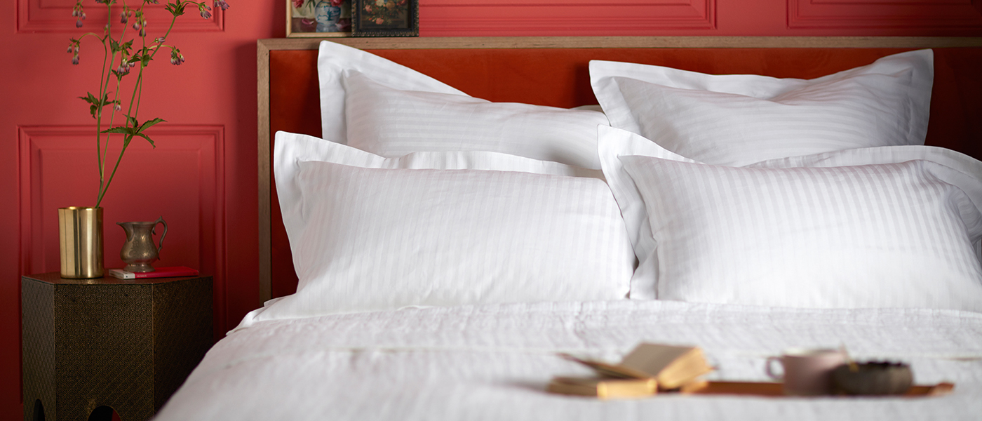 Hotel Stripe White Bed Linen Hotel Stripe White Bed Linen