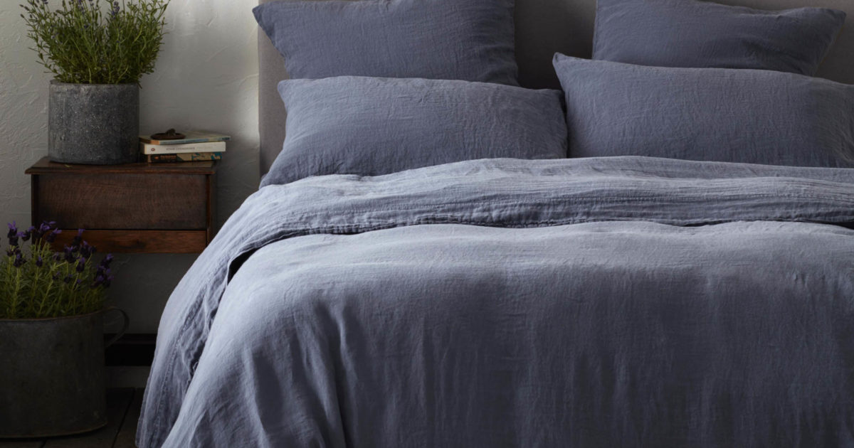 French Blue 100 Linen Bedding Secret Linen Store