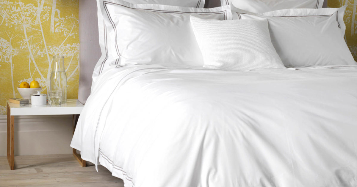 Grey Cord White Bed Linen 100 Cotton Secret Linen Store