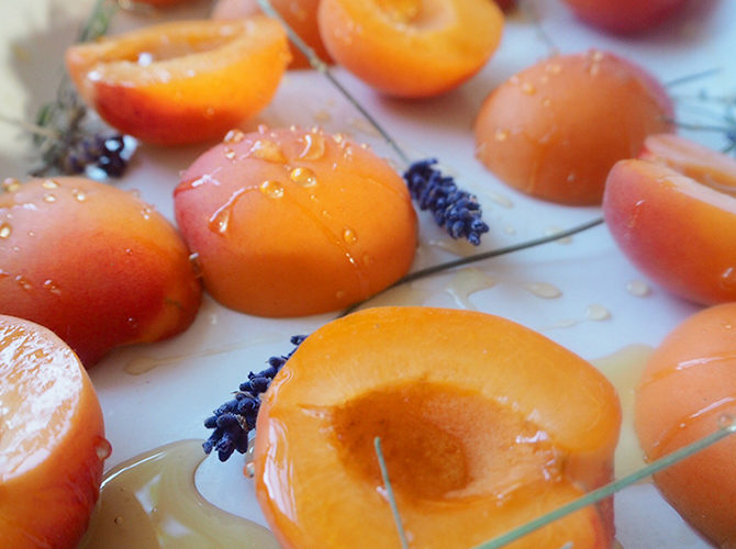 Honey and Lavender Roast Apricots with Greek Yogurt and Homemade Granola