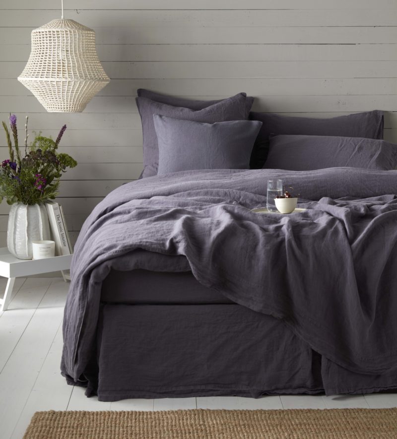 Aubergine Purple 100 Linen Bedding Secret Linen Store