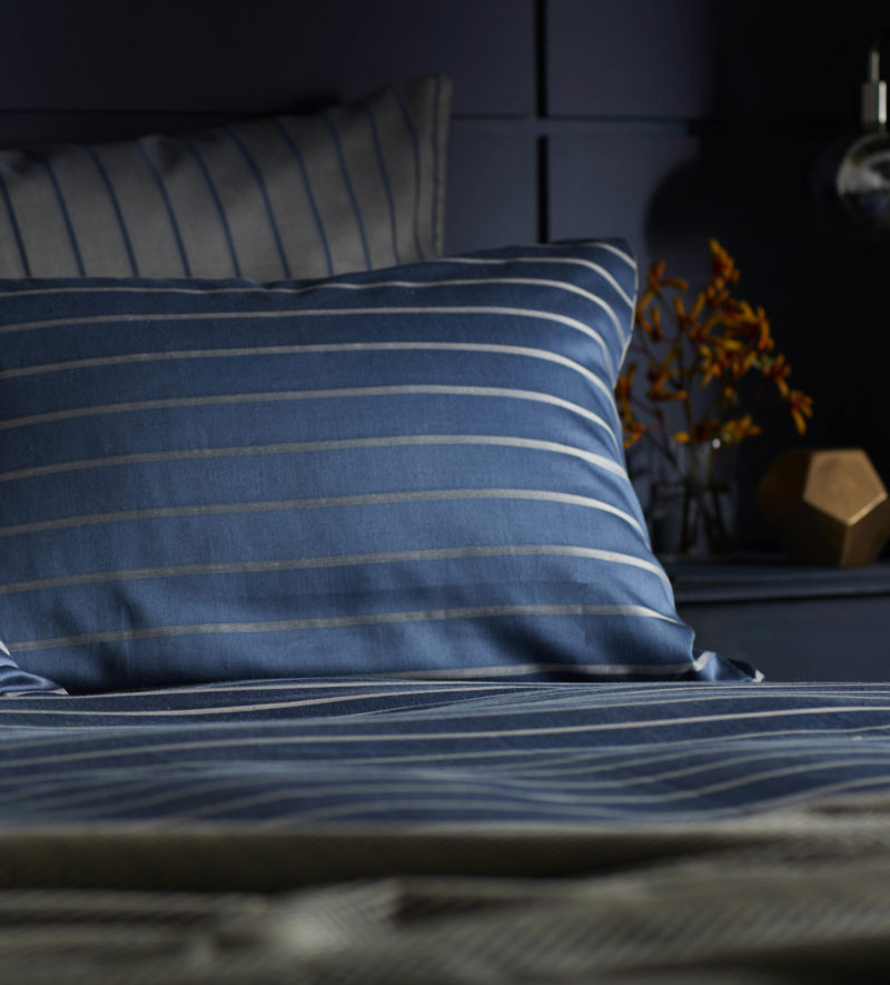 Breton Stripe Dark Blue Bed Linen Secret Linen Store