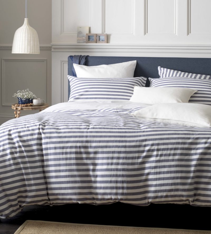 Coastal Stripe Navy Duvet Cover Single