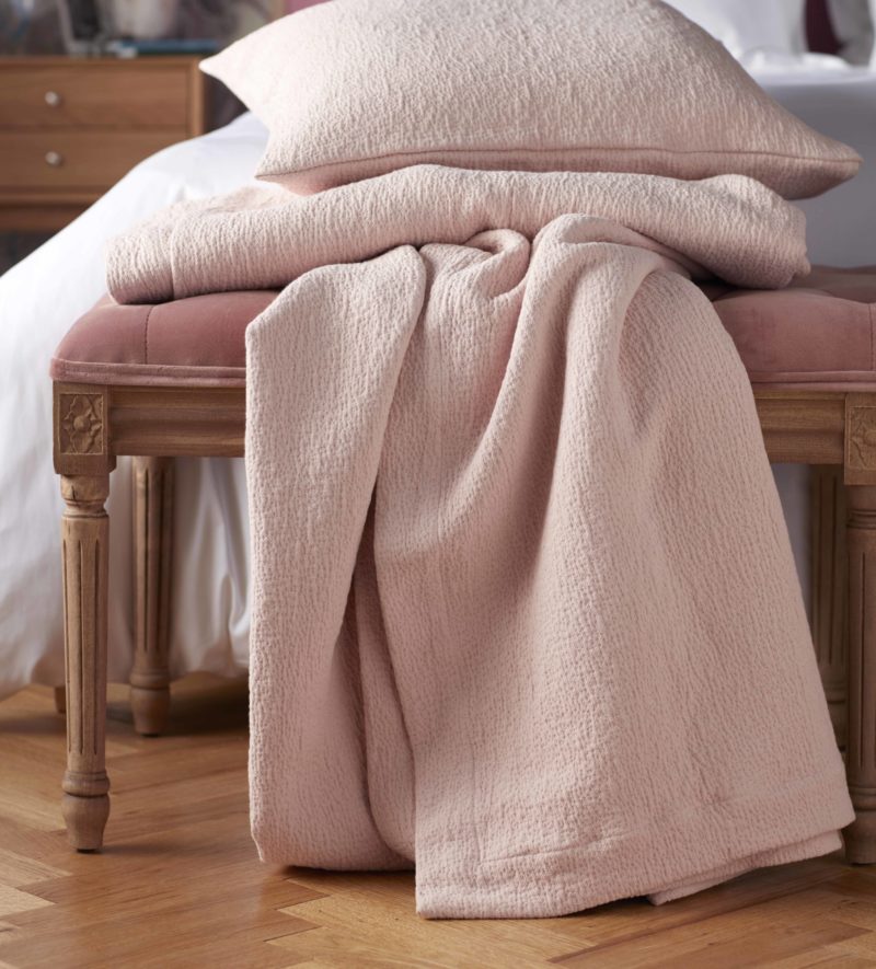 Laundered Blush Pink Throw Secret Linen Store