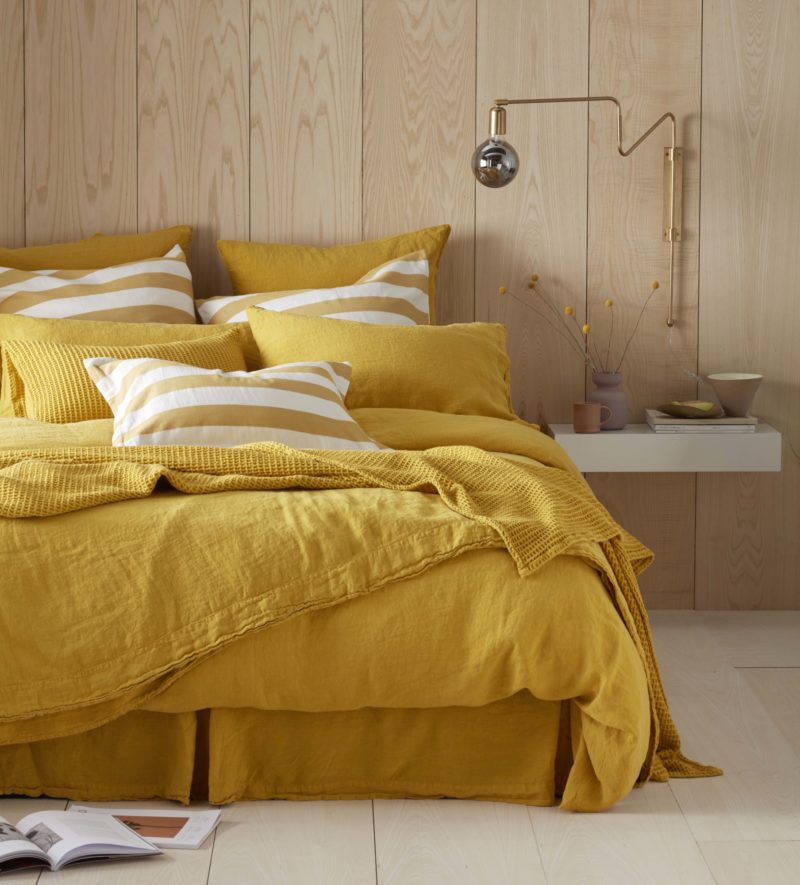 Mustard Yellow 100 Linen Bedding Secret Linen Store
