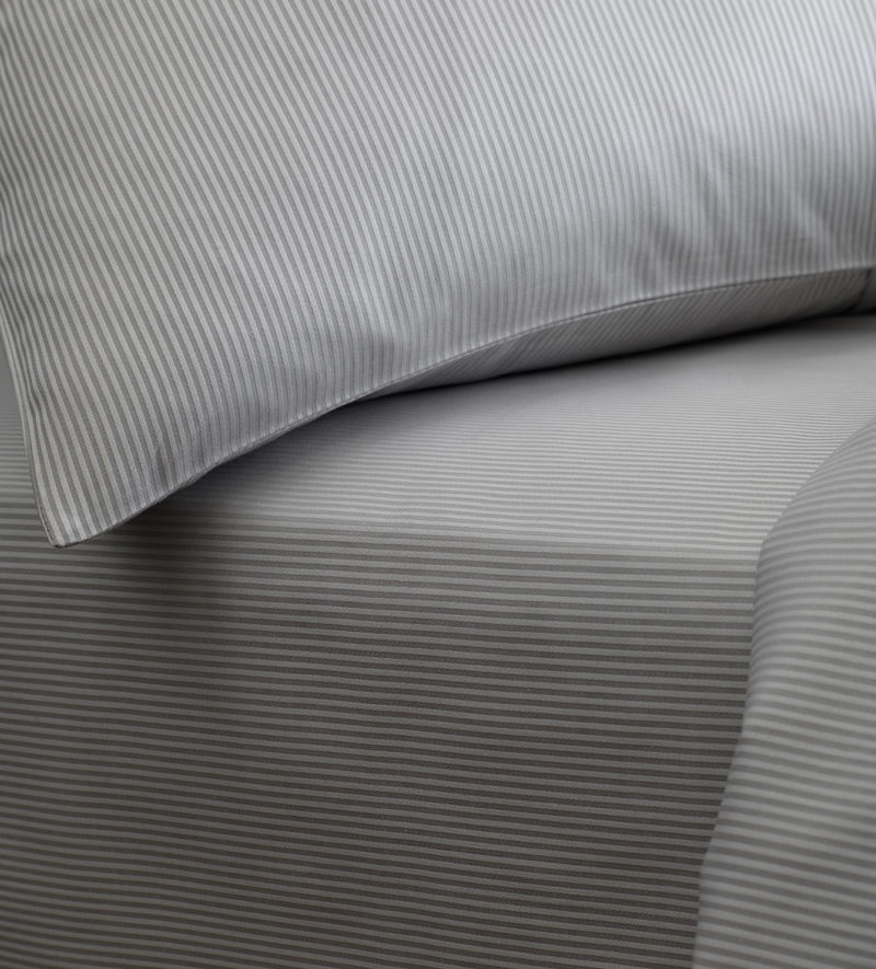 Tiny Stripe Dove Grey Deep Fitted Sheets Secret Linen Store