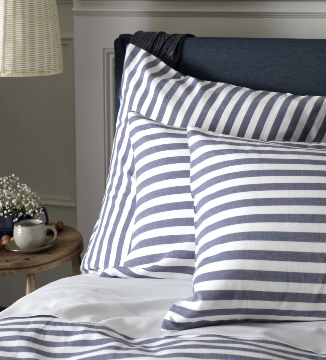 Coastal Stripe Navy 100 Cotton Bedding Secret Linen Store
