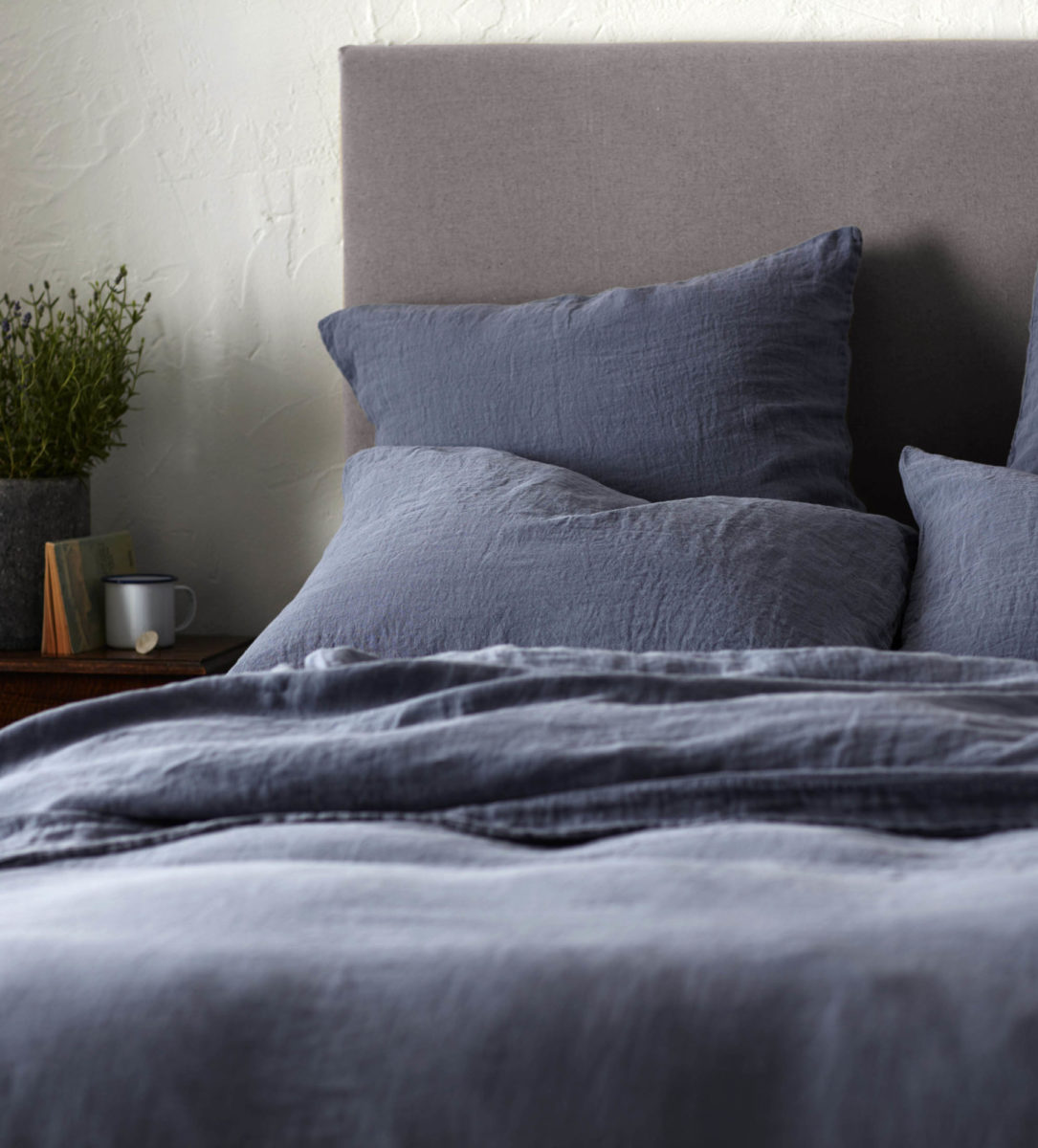 100 Linen Blue Pillowcase Natural Bedding Set Secret French Blue 100 Linen Pillowcase