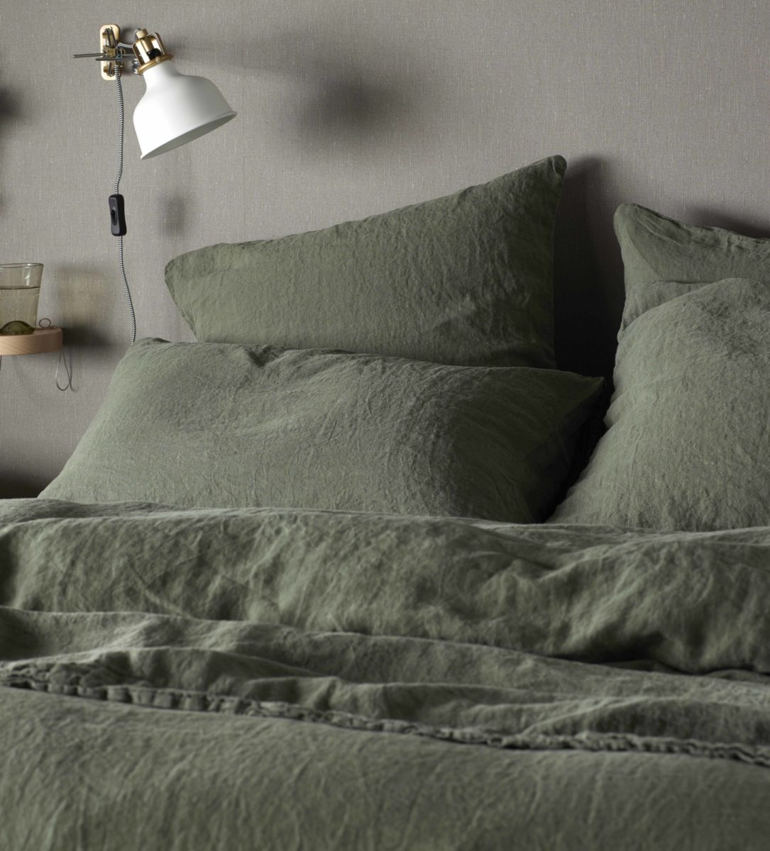 Olive Green 100 Linen Pillowcase Secret Linen Store