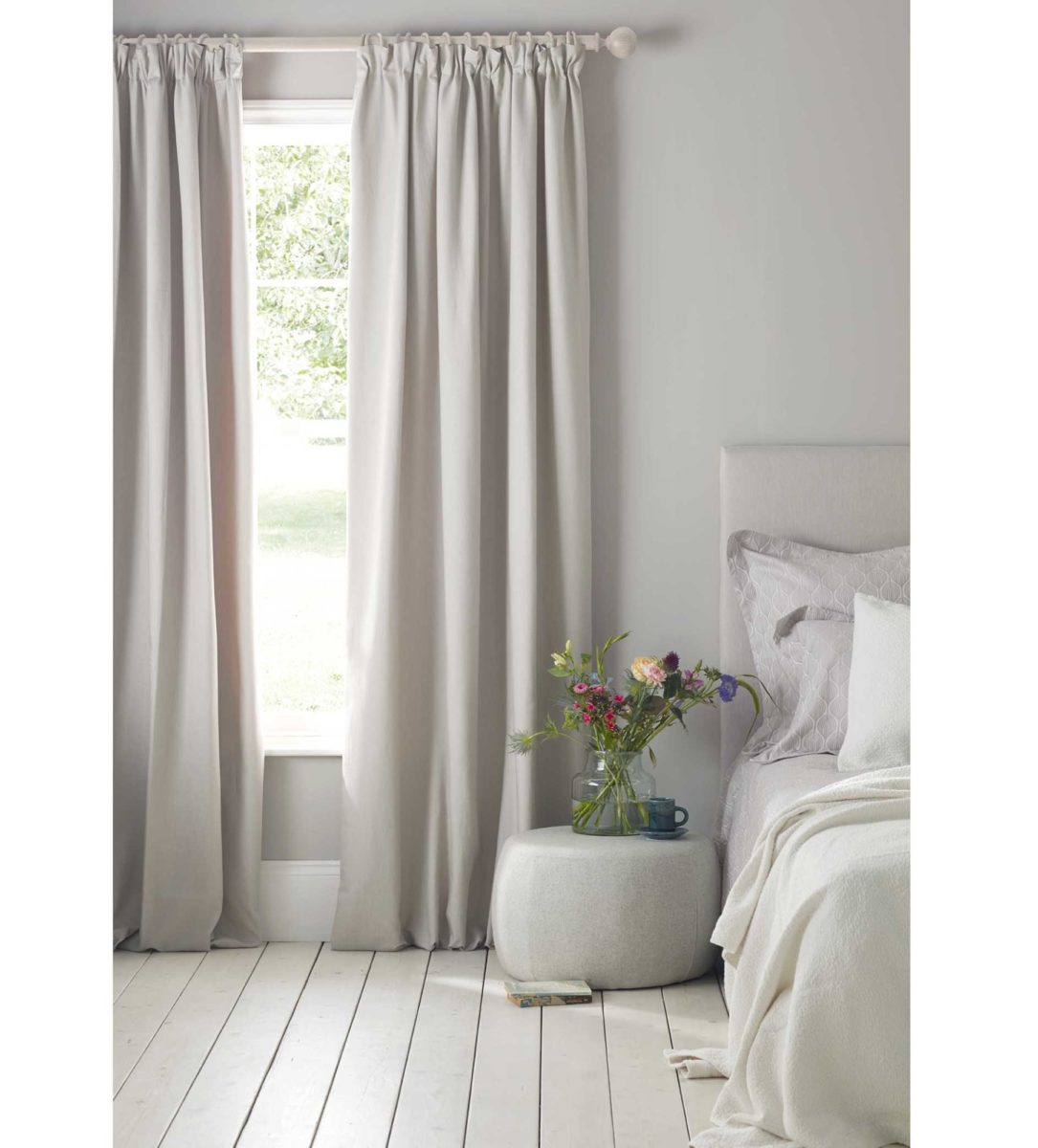 Grey Blackout Pencil Pleat Curtains Pair 100 Cotton Secret Relaxed Denim Dove Grey Blackout Curtains Pair
