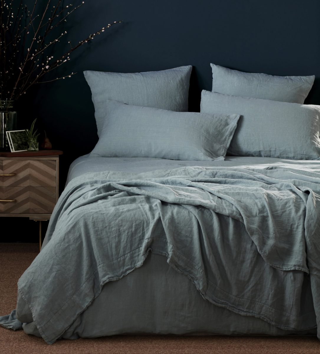 Teal Linen Bedding French Flax Secret