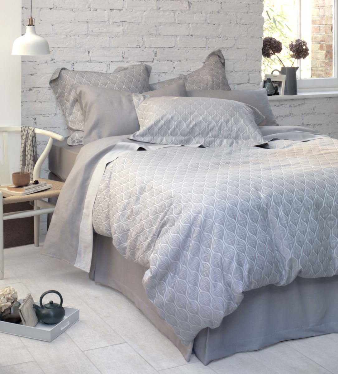 Teasels grey duvet cover 100 cotton sateen secret linen store