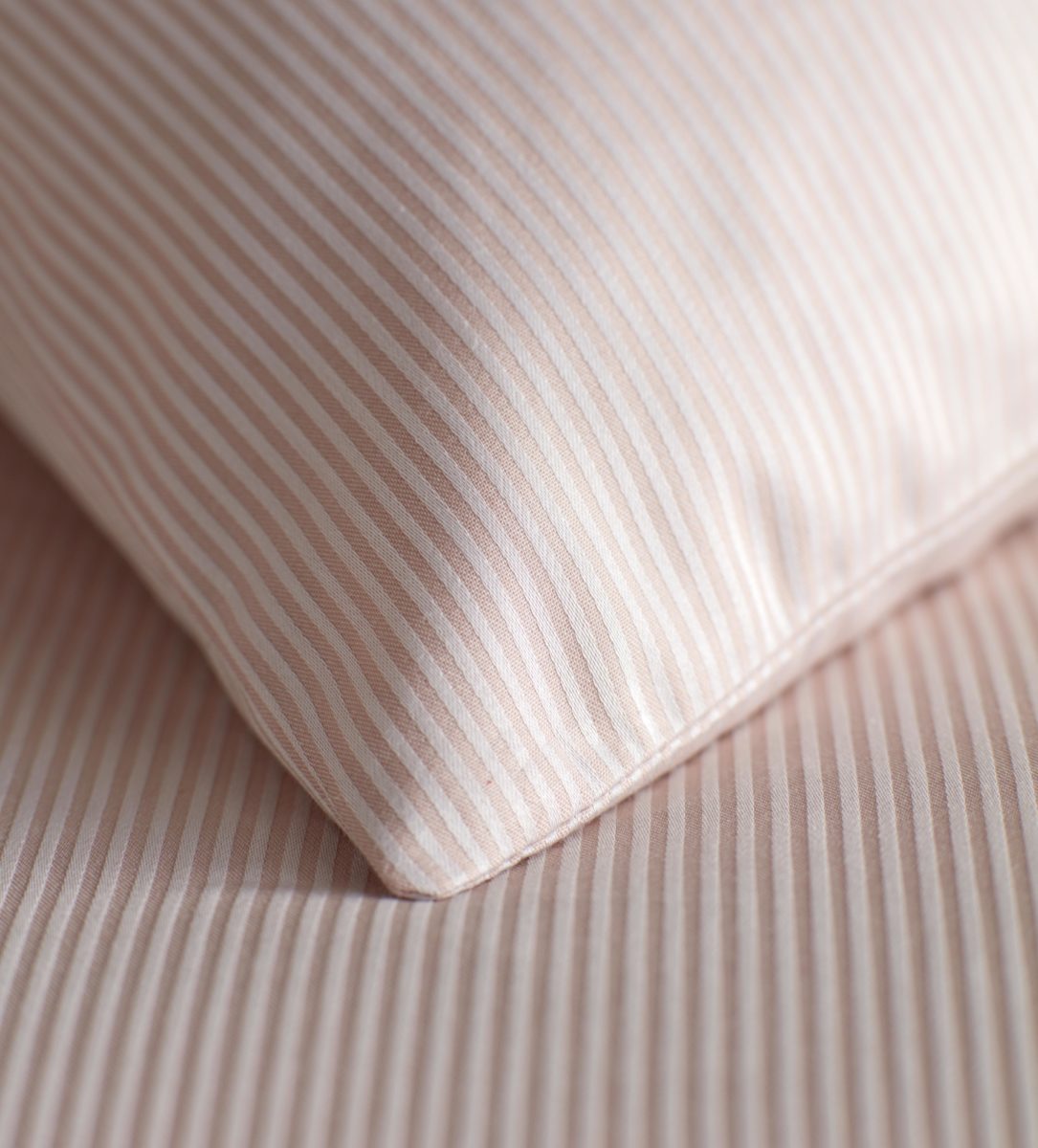 Tiny Stripe Blush Pink Pillowcase Tiny Stripe Blush Pink Pillowcase