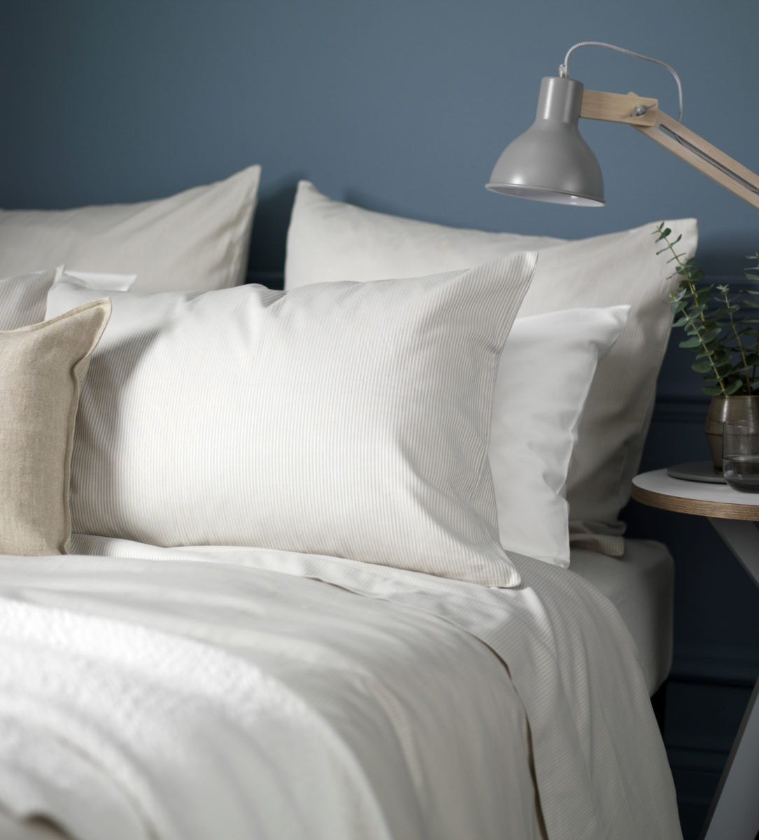 Tiny Stripe Coffee Cream Bed Linen | Secret Linen Store