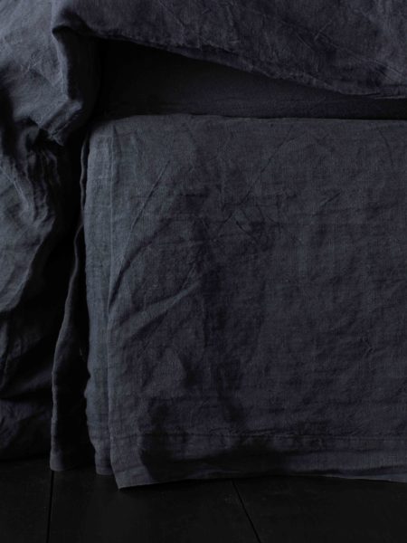 Black 100% Linen Valance