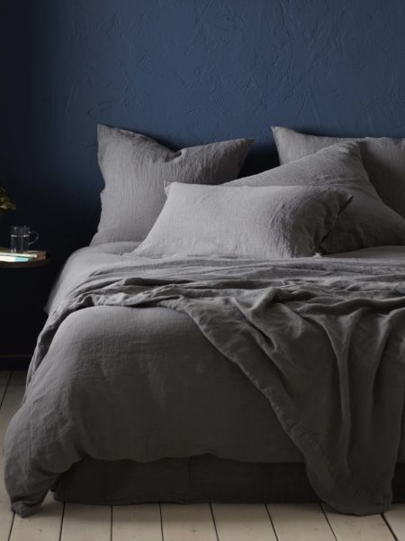 Charcoal 100% Linen Bed Linen