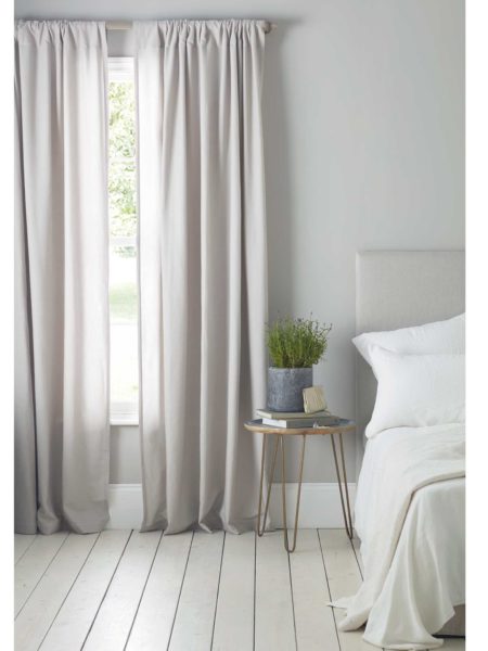 Relaxed Denim Dove Grey Loop Top Curtains (Pair)