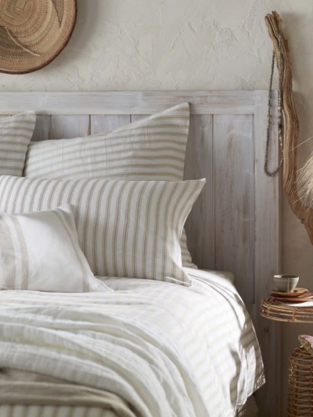 French Ticking Stripe Natural Pillowcase