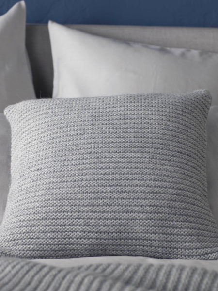 Knitted Wool Grey Marl Cushion Cover and Bed Throw