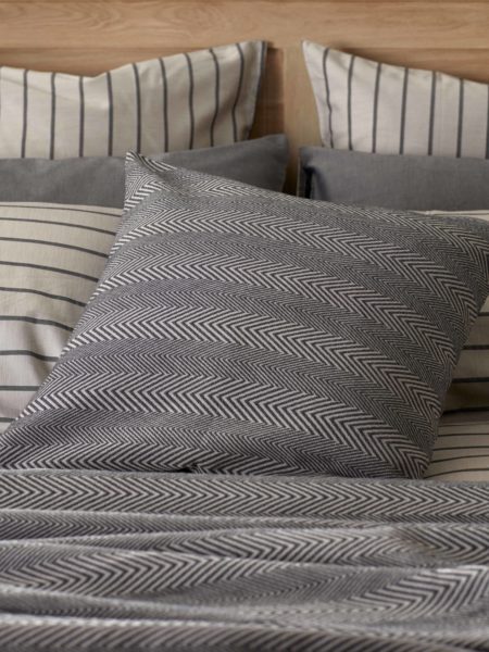 Herringbone Pewter Grey Cushion Cover