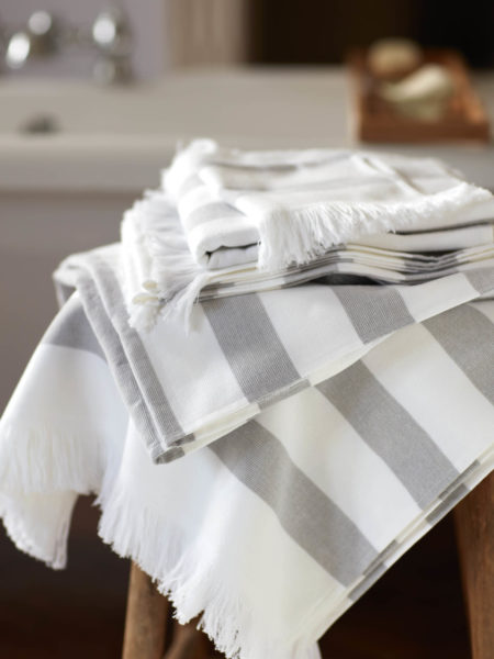 Light Grey Stripe Towels