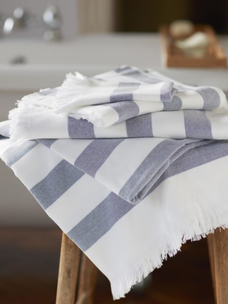 Navy Stripe Towels