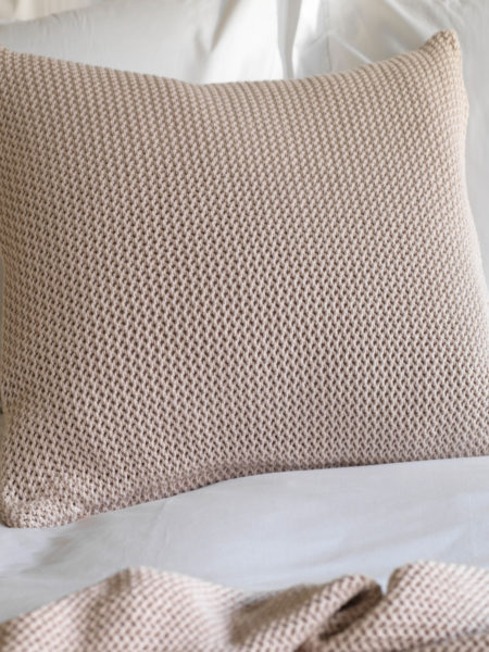 Knitted Pink Cushion and Throw