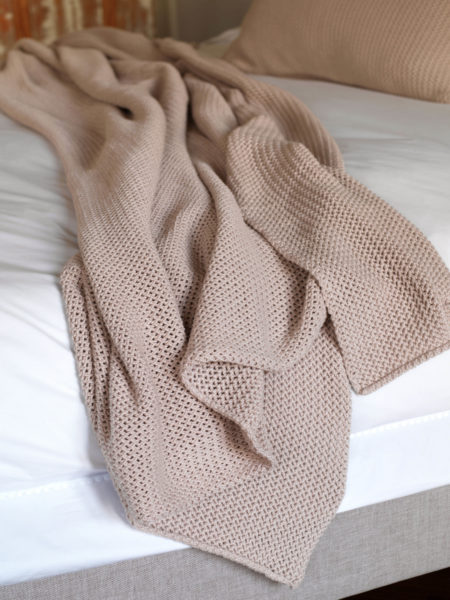 Knitted Pink Cushion and Throw