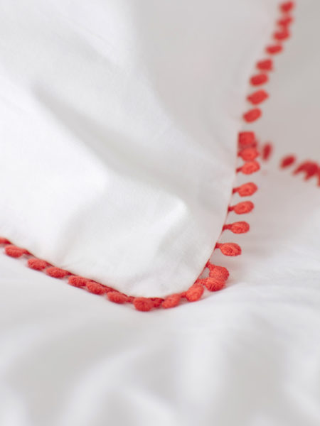 Pom Pom Coral Pillowcase