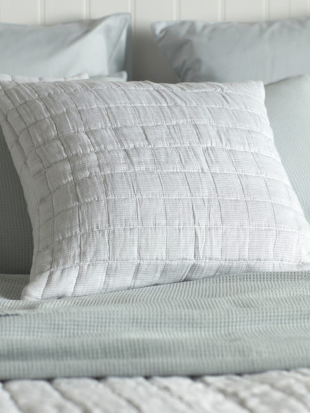 Quilted Grey & White Stripe Cushion Cover