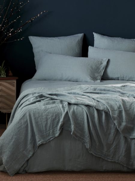 Teal 100% Linen Duvet Cover