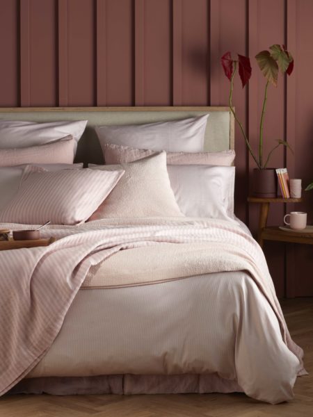 Tiny Stripe Blush Pink Bed Linen