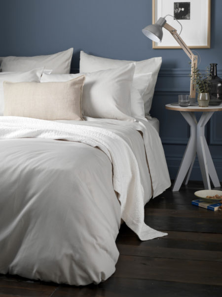 Tiny Stripe Coffee Cream Bed Linen