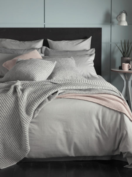 Tiny Stripe Graphite Grey Duvet Cover