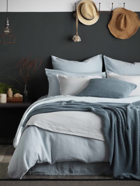 Tiny Stripe Teal Duvet Cover