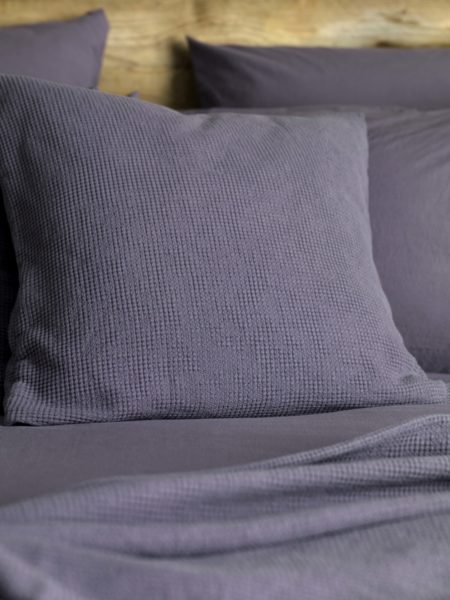 Waffle Aubergine Cushion and Throw