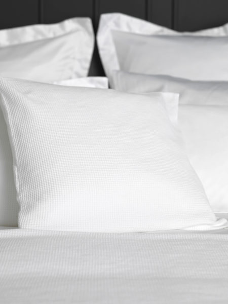 Waffle White Cushion Cover and Bed Throw