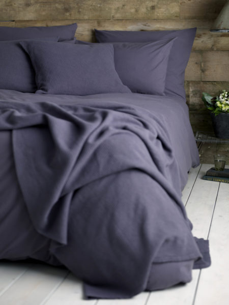 Washed Cotton Percale Aubergine Duvet Cover