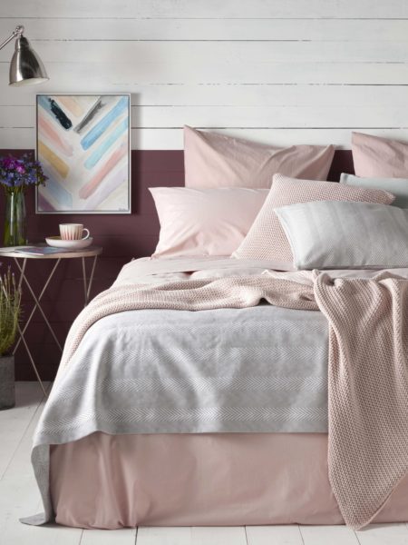 Washed Cotton Percale Blush Pink Bed Linen
