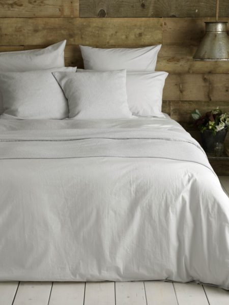 Washed Cotton Percale Light Grey Bed Linen