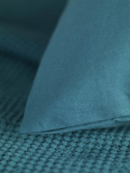 Washed Cotton Percale Teal Duvet Cover