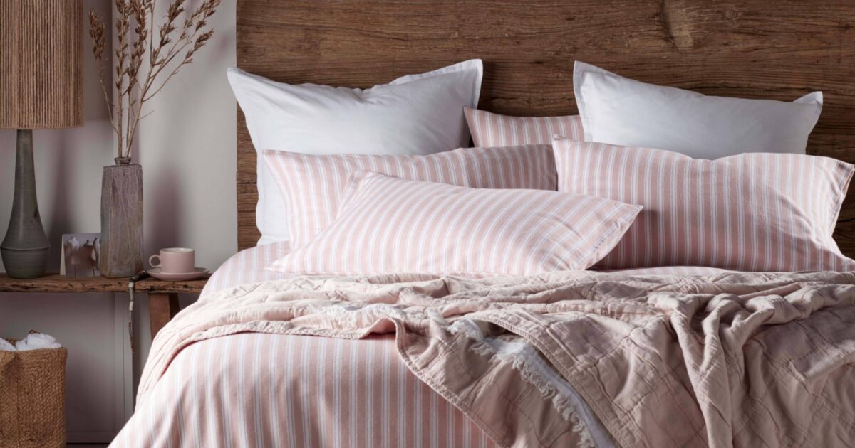 Fred Brushed Cotton Blush Pink Bed Linen Secret Linen Store