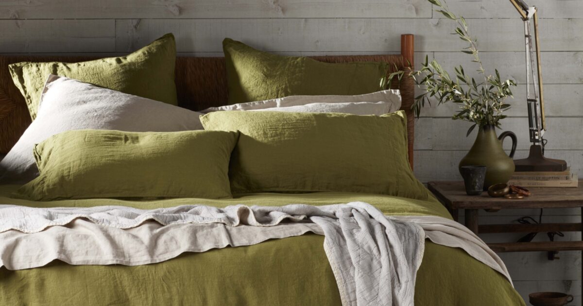 Moss Green 100 Linen Bed Linen Secret Linen Store