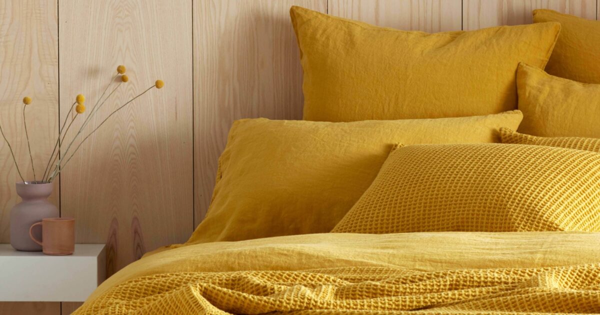 Mustard 100 Linen Pillowcase Natural Bedding Secret Linen Store