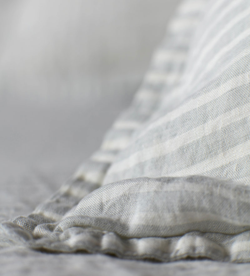 Sage Stripe 100 Linen Pillowcase Secret Linen Store