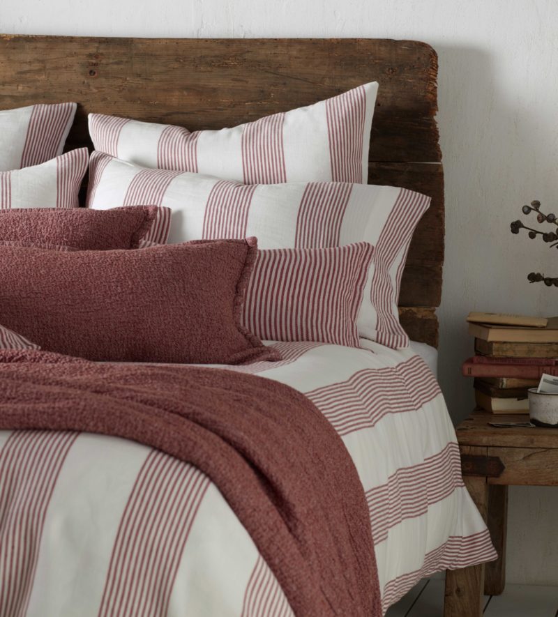 Red Ticking Striped Bed Linen Secret Linen Store