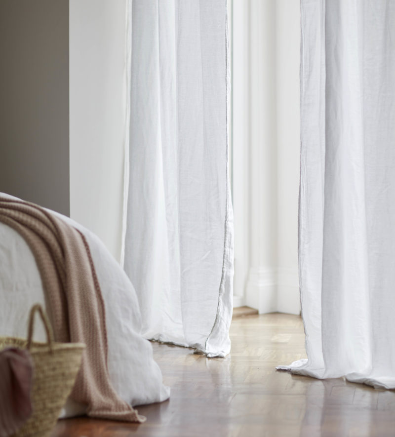 White 100 Linen Loop Top Curtain Single Secret White 100 Linen Loop Top Curtain, Long White Curtains