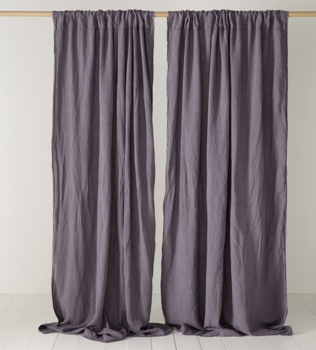 Aubergine 100 Linen Loop Top Curtain Single Secret Linen Store