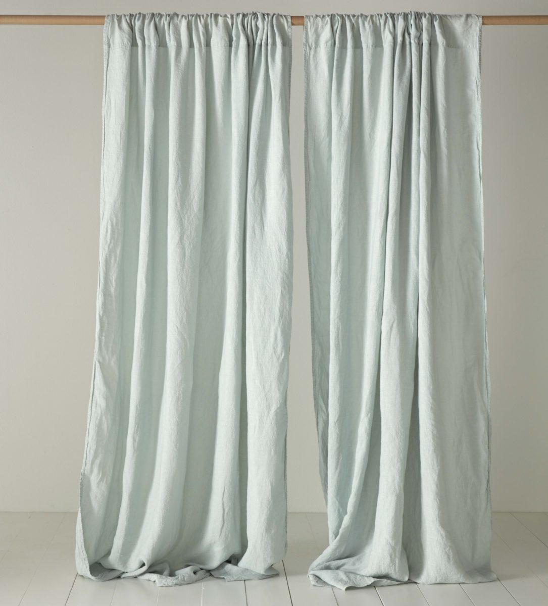 Duck Egg 100 Linen Loop Top Curtain Single Secret Linen Store