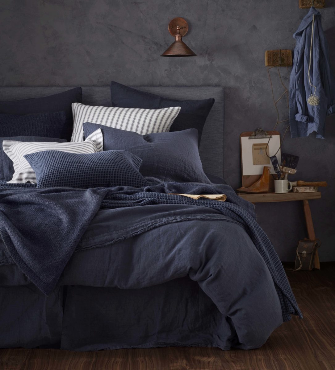 Navy 100 Linen Duvet Cover Natural Bedding Secret Linen Store
